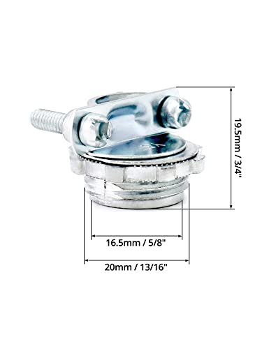 QWORK 1/2 Inch Steel Cable Connectors – Pack of 16 Clamp Type Conduit Fittings
