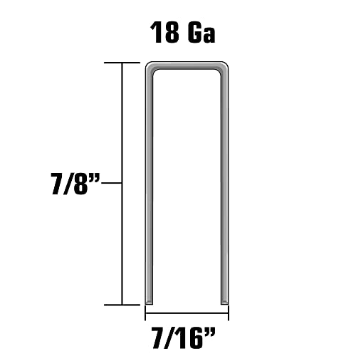 Metabo HPT 18 Gauge Staples with Plastic Caps - 7/16 In. Crown, 7/8-In Leg, Electro Galvanized, 2,000 Count (Model 31102SHPT)