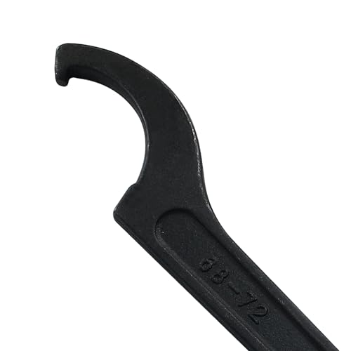 Murtenze C Hook Spanner Wrench for 68-72mm Round Nut, Universal Coilover Spanner Black Adjustment Hook Wrench Tool Carbon Steel