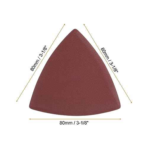 HARFINGTON 60pcs Triangular Hook & Loop Sandpapers 600/800/1000/1200/1500/2000 Grits 3-1/8" Aluminum Oxide Sanding Pads Mouse Detail Sander Papers Multitool Sheets Set (10pcs of Each Grits)