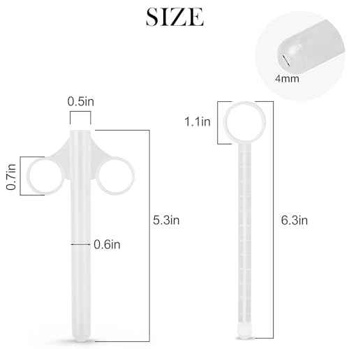 [2Pack+Storage Bag] Lube Applicator Syringe with 10ml Precise Scales, 6.5" Anal Lube Shooter with Air-Proof Silicone Cap Reusable Lubricant Tube Applicator for Women, Men & Couples, Red