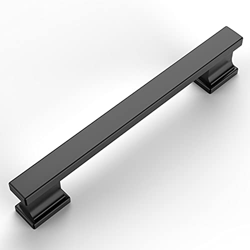 Amerdeco 10 Pack Matte Black 5-Inch Cabinet Pulls with 5" Center Hole
