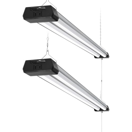 Barrina 4FT LED Shop Lights 2 Pack, 42W 4800LM Daylight White, Linkable Garage & Workshop Lighting