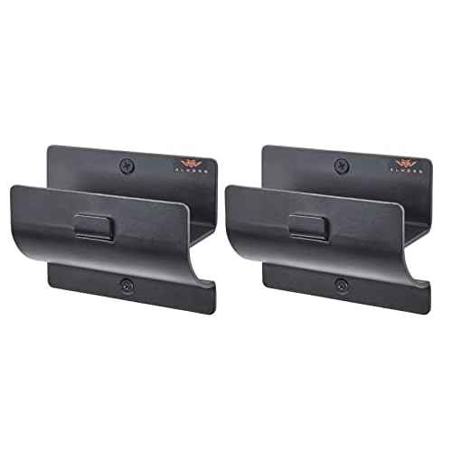 Ladder Hanger set of 2 For Garage Wall - Black Heavy Duty Utility Hook For Wall Mount Ladder Storage. Versatile Tool Holder To Maximize Space In Shed, Workshop, Garden, Hang Wheelbarrow, Folding Chair