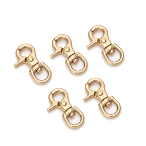 WUTA 5PCS Solid Brass Lobster Clasps Trigger Snap Hooks 35x8mm for Bags & Crafting