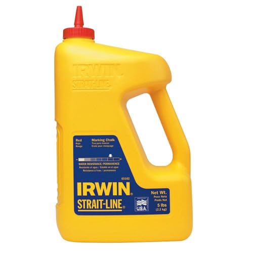 IRWIN Strait-Line 5 lb Red Marking Chalk – Exterior, Permanent Marking (65102) — 1 Pack