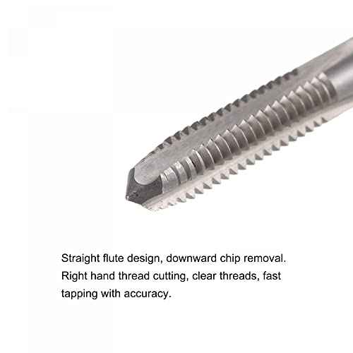 uxcell Thread Milling Taps, 1/4-20 UNC High Speed Steel (HSS) 3 Straight Flutes Machine Screw Thread Threading Tap, 4" Length (Extra Long)