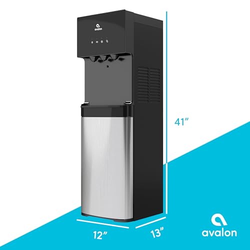Avalon Bottom Loading Water Cooler Dispenser - 3 Temp Settings, Stainless Steel, Nightlight, BioGuard