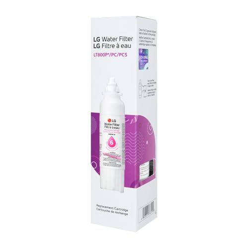 LG LT800P 6-Month Refrigerator Water Filter 1 Pack NSF Certified White