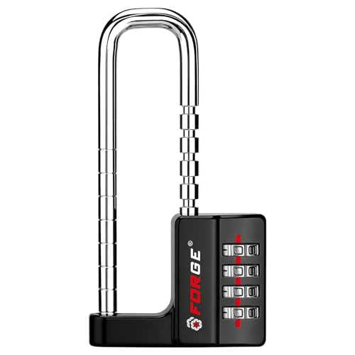 Forge Black Combination Lock with Adjustable Shackle 1.57-3.85" - Keyless Security