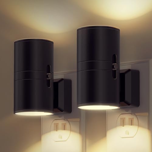 LOHAS 3000K Soft White LED Night Light Plug in 2 Pack Wall Mount Dusk to Dawn Sensor