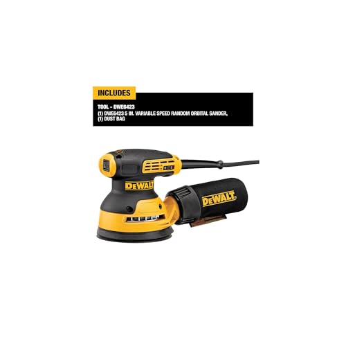 DeWalt Random Orbit Sander - Variable Speed 5-Inch, Model DWE6423, Corded Power Tool