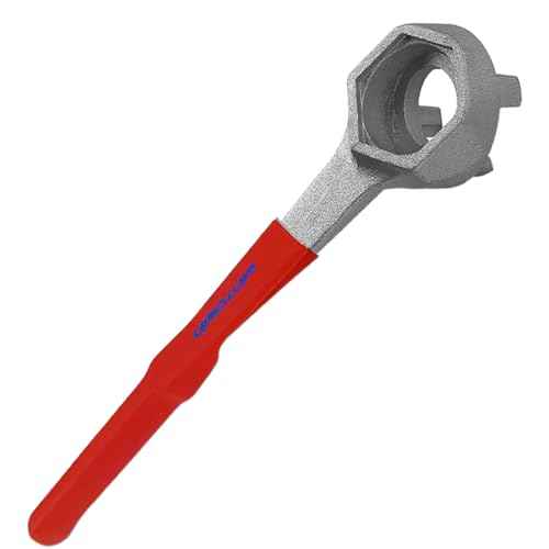 Aluminum Drum Wrench, Bung Wrench, Barrel Opener Tool for Opening 10 15 20 30 55 Gallon Drum, Fits 2" and 3/4" Bung Cap Red