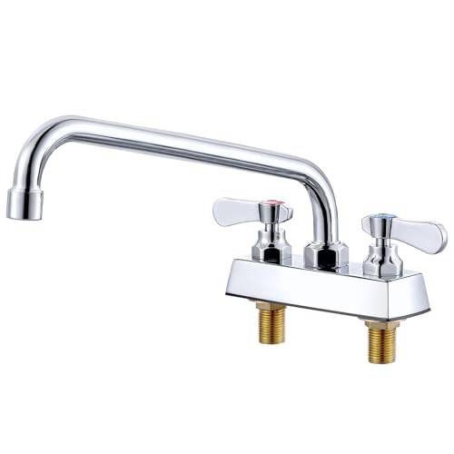 IVIGA Chrome 12" Swivel Spout Commercial Bar Sink Faucet Brass Utility Sink Tap