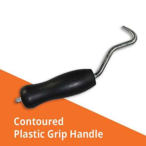 WOLF Manual Bar Tie Twister Tool w/Smooth Rotating Steel Hook & Contoured Plastic Grip Handle, 7" | Rebar Wire Twister | Ambidextrous | Construction