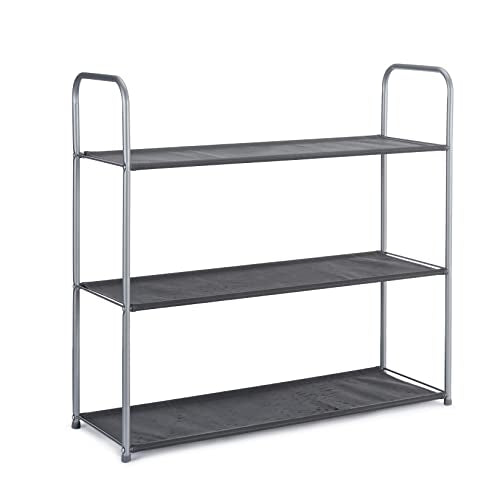 Freestanding Closet Organizer with Fabric Bins & Shelves, Grey, 32.7" x 12.2" x 31"