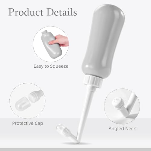 FOOFOO Gray Portable Bidet with Large 15.8oz Capacity Travel Handheld Personal Toilet