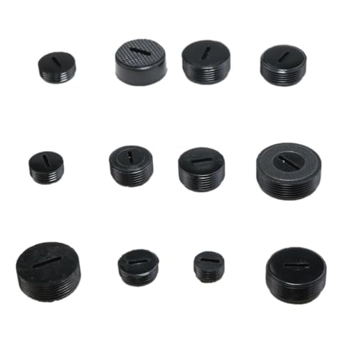 Carbon Brush Cover 48PCS 12 Sizes Black Plastic Carbon Brush Holder Caps Motor Brush Cover for Electric Hammer Grinding Machine Electric Saw Electric Mill etc