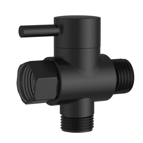 Matte Black Brass Shower Arm Diverter Valve G1/2 - 3 Way Bathroom Fitting