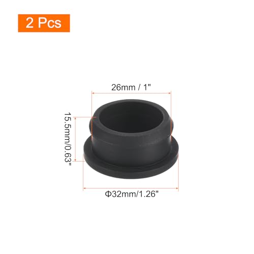 MECCANIXITY 26mm Silicone Locking Hole Plugs Black Pack of 2 - Waterproof Sealing