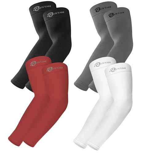 BHYTAKI UV Sun Protection Arm Sleeves, UPF 50 Sports Cooling Arm Compression Sleeves for Men Women Teenager