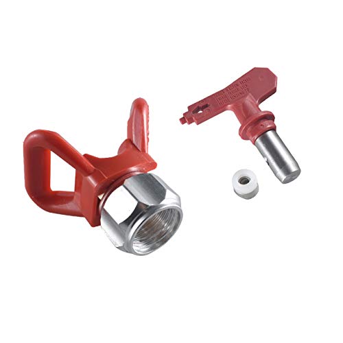 213 Spray Tips Airless Paint Spray Gun Sprayer Tip Guard Nozzle Seat Fit for Titan Wagner Airless Paint Spray Guns and Airless Sprayer Spraying Machine (Red)