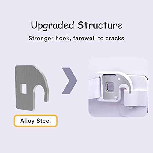 Child Proof Door Lock with Adjustable Door Strap and Latch. No Need for Interior Cat Door. Keep Toddler Out of Room with Litter Box While Let Cat in Easily