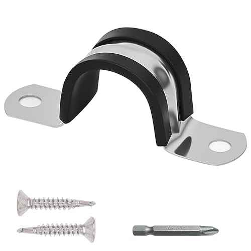 Pipe Clamps NPS 1/2 Inches £¨¥Õ22MM£©- 304 Stainless Steel & Rubber Lining 10 Pack