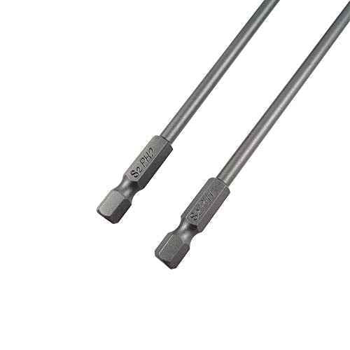 Wolfride 6Pcs 1/4 Inch Hex Shank Long Phillips Head Screwdriver Bits Set Magnetic Cross Head Screwdriver Bits | 5.9-Inch Length
