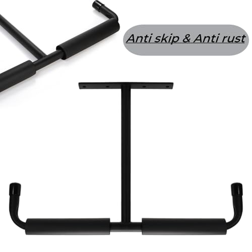 4 Pack Overhead Garage Storage Hooks, 16.5" Heavy Duty Ceiling Mount Hangers, Double T-Bar Metal Ladder Ceiling Racks, Hanging for Bike, Pipe Lumber, Fishing Rod, Sports Equipment