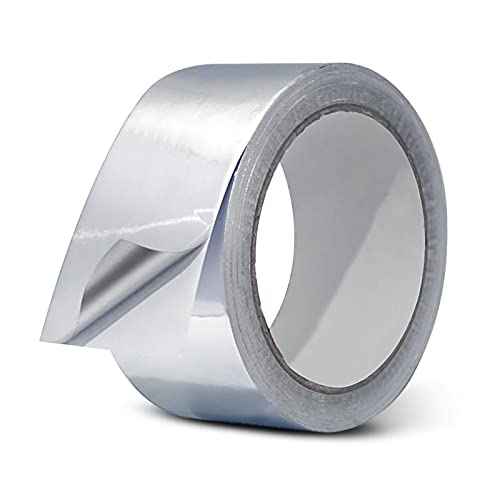 Aluminum Foil Tape 1.88inch x 65FT (21.6Yard) - Adhesive Metal Heat Resistant Silver Duct Tape Heavy Duty for Ductwork & Air Conditioner & Dryer Vent & Insulation & HVAC & Window Seal, 3.9mil