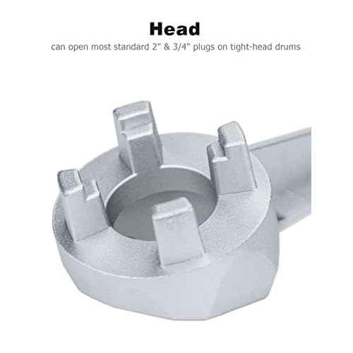 Mellbree Bung Wrench, 55 Gallon Drum Wrench Barrel Drum Opener Tool for Opening 10 15 20 30 50 55 Gallon Drum, Fits 2 in and 3/4 in Bung Plug Bung Caps