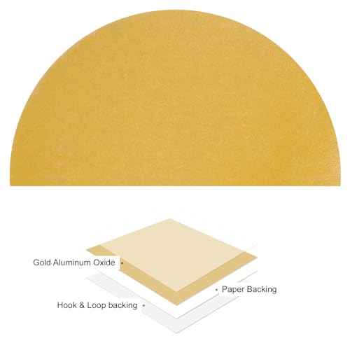 50pcs No Hole Sanding Discs- [ 3 Inch 500 Grit ] Round Hook and Loop Grip Sanding Pads Sheet Sandpaper for Automotive Woodworking Metal Polishing Use| Gold, Aluminum Oxide