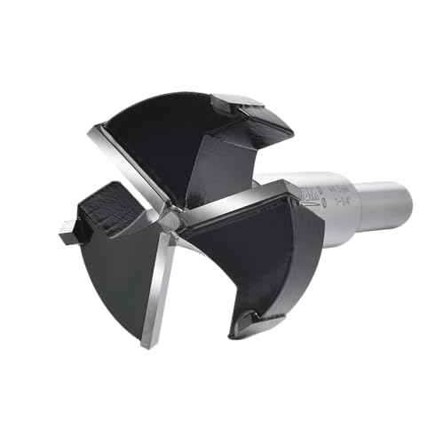 Mollom (44.5mm|1-3/4") Triple Flute Forstner Drill Bit for Woodworking with 3-Cutter YG8 Carbide Tipped of 2.0mm,Hinge Cutter Tool Kits for Hard Soft Wood, Plastic, Plywood