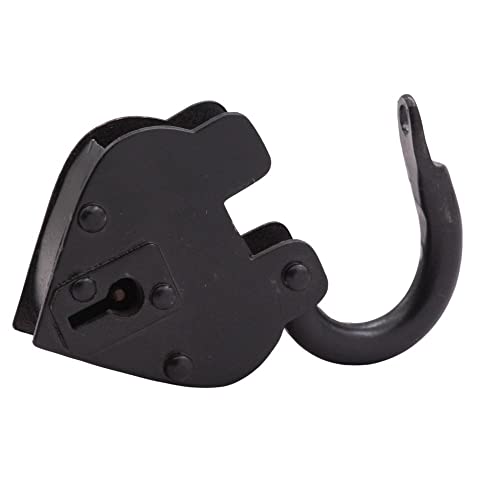 Vintage Style Lock/Antique Reproduction Heart Padlock with Two Skelton Keys/Black Powder Coted Hand Forged Padlock for Old Trunk, Wine Rack, Shade, Barn, Gate