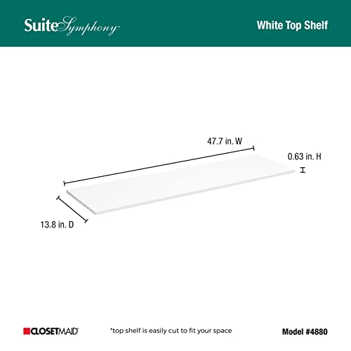 ClosetMaid SuiteSymphony 48-Inch White Wood Closet Shelf - Add-On Storage