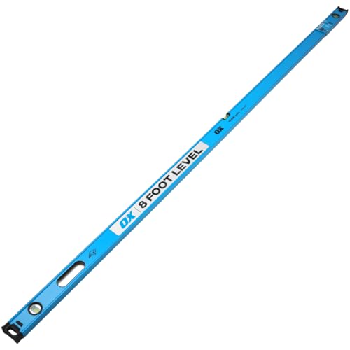 OX 8-Foot Aluminum Level 96 In. Box Beam Level with Magnified Vials