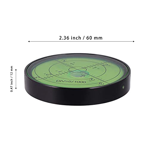 GEONASSUR 60mm Circular Bubble Level in Black Aluminum