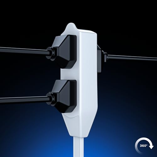 Maximm 4 Ft UL Certified Rotating Flat Plug Extension Cord with 3 Outlets