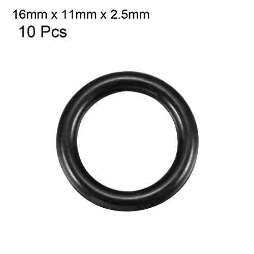 uxcell Nitrile Rubber O-Rings, 16mm OD 11mm ID 2.5mm Width, Metric Sealing Gasket, Pack of 10