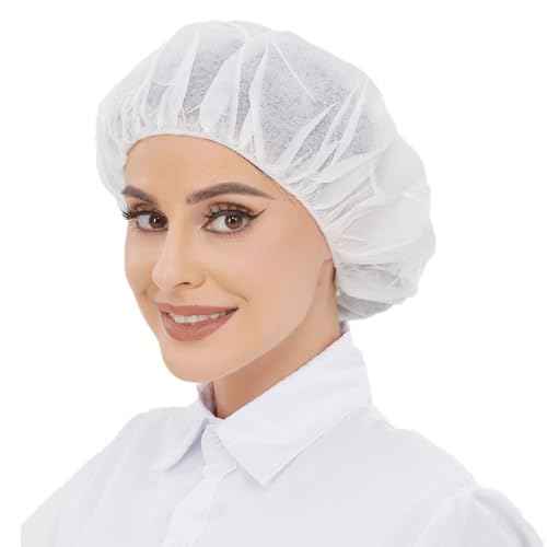 ZMDREAM Hair Net Disposable Bouffant Cap for Cooking Lab Beauty 21 &24 inches White & Black
