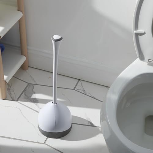 Clorox 1-Pack Heavy-Duty Toilet Plunger with Hideaway Caddy - Compact, Non-Skid Base
