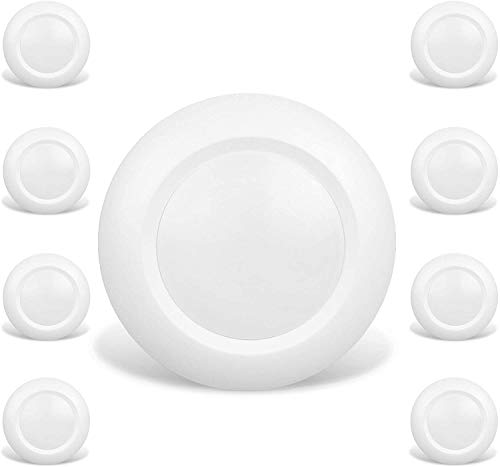 JULLISON 8 Pack 6 Inch LED Low Profile Recessed & Surface Mount Disk Light 5000K White