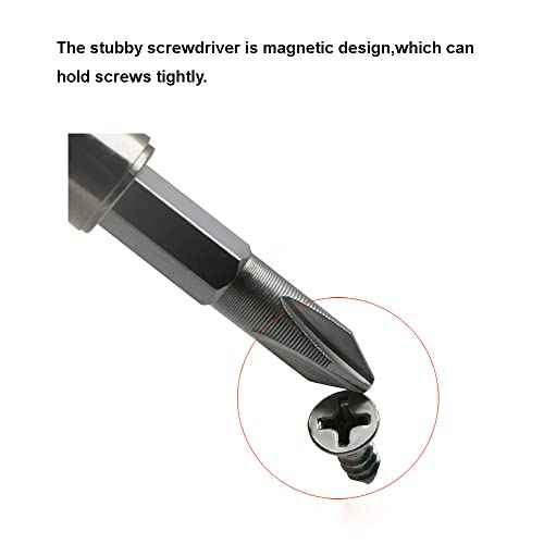 Stubby Screwdriver,3 Pieces 2 in 1 Short Small Pocket Magnetic Screwdriver With Phillips Head and Flat Head for DIY Repairing