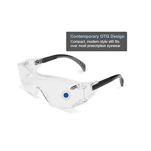 Gateway Safety 6983 Cover2 Safety Glasses Protective Eye Wear - Over-The-Glass (OTG), Gray Lens, Black Temple