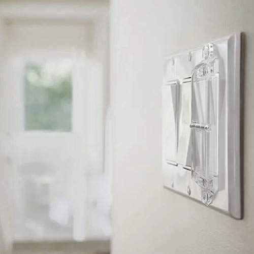 Rocker Light Switch Guard, ILIVABLE Child Proof Switch Plate Cover Guard Protects Your Lights from Being Accidentally Turned On or Off by Children and Adults (Clear,Pack of 2)