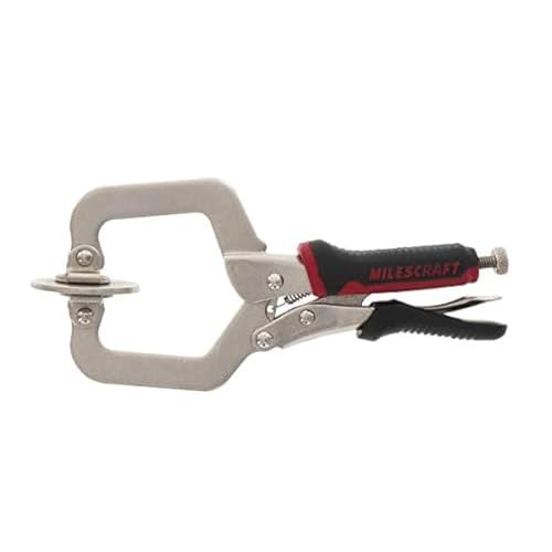 Milescraft 4000 2in Face Clamp Premium Heavy Duty, Locking, C-Clamp with Adjustable Swivel Pads, for Pocket Hole Joinery, Wood Projects, Welding and More