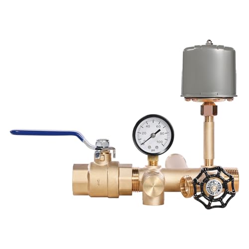 VEVOR 1" x 11" Well Pressure Tank Tee Kit, with 30/50PSI Switch, 8-Pieces Pure Brass Pressure Tank Installation Kit for Water Well, 1 in Gate Valve Included, Fit Most tanks with Diameter up to 16 in