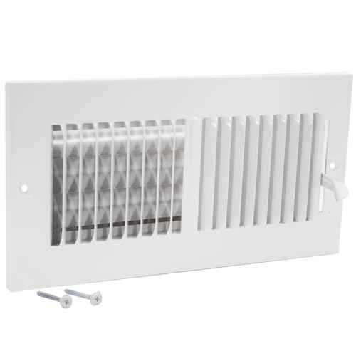EZ-FLO 10 x 4 Inch (Duct Opening) Air Vent Cover for Wall or Ceiling, Two-Way Ventilation Register, Solid Steel HVAC Register Cover, White, 61609