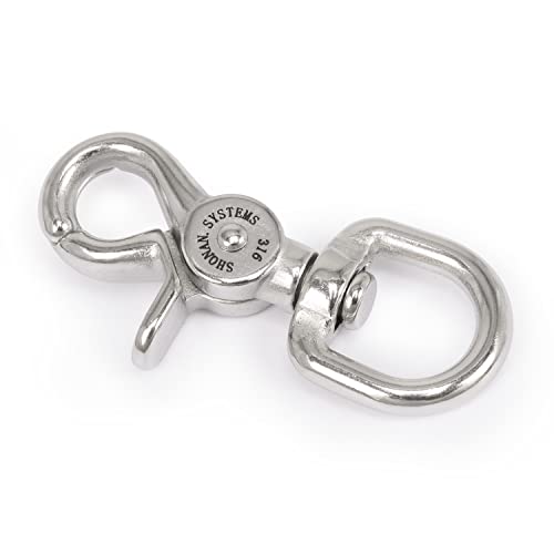 SHONAN 2.65 Inch Marine Grade Stainless Steel Trigger Snap Hooks - 2 Pack, Swivel Lobster Claw Clips for Dog Leash, Flag Pole, Camera Straps